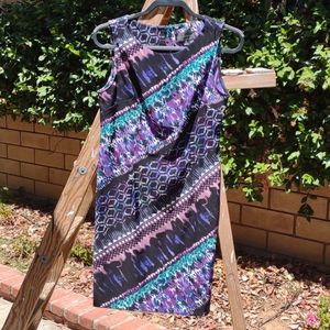 Annected Petite Print Pencil Dress Sleeveless 10P